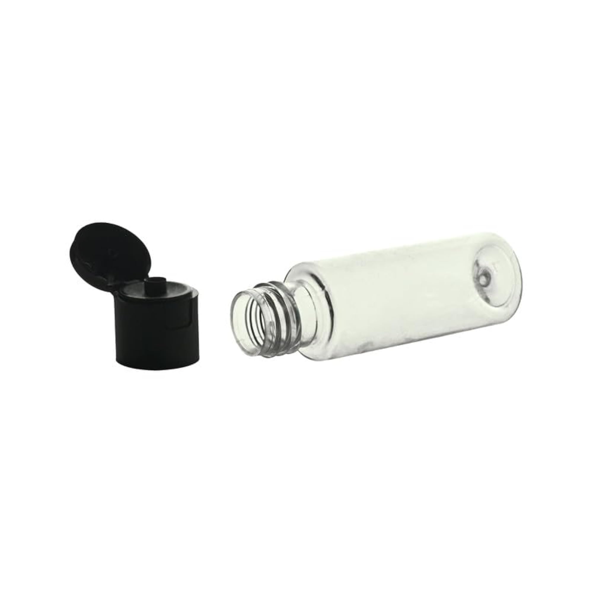 Clear Round Pet Bottle, 30ml with Flip-Top Cap